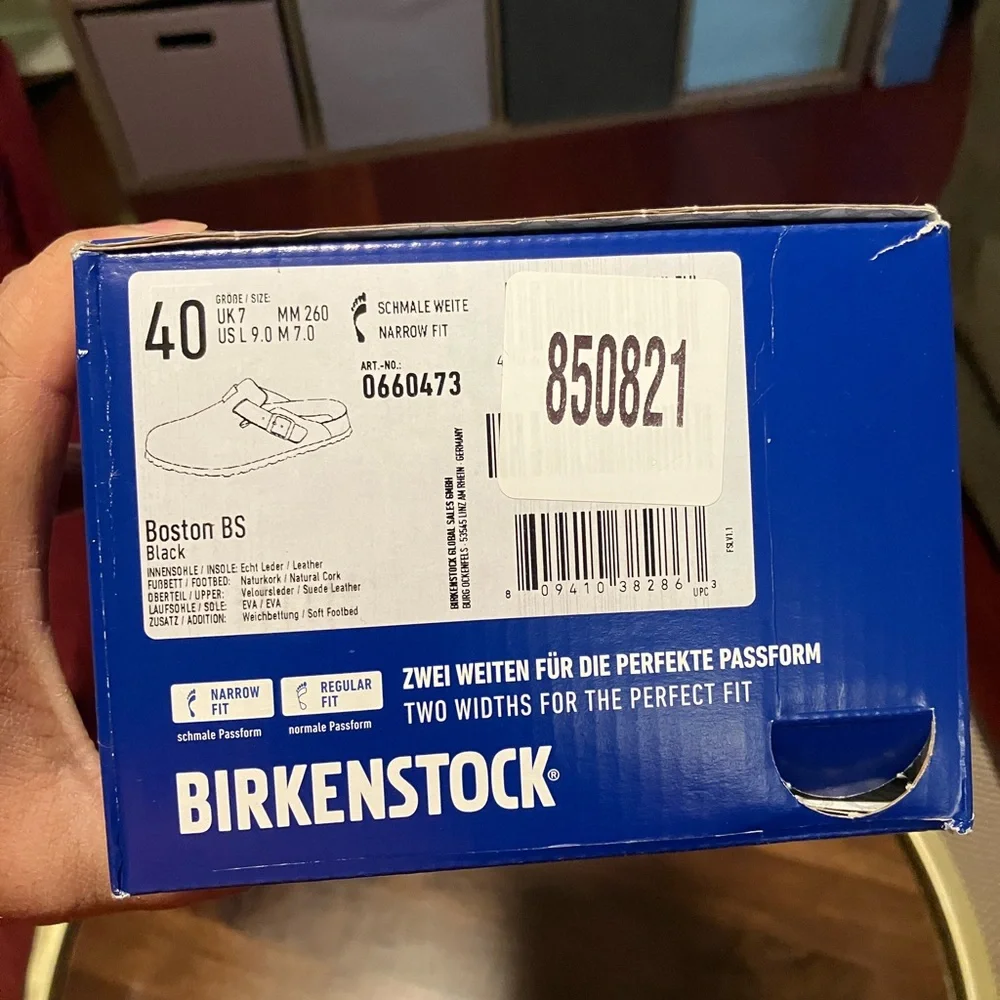Birkenstock Boston BS Suede Leather Clog Black EU40 (US L9/M7) - Picture 8 of 8